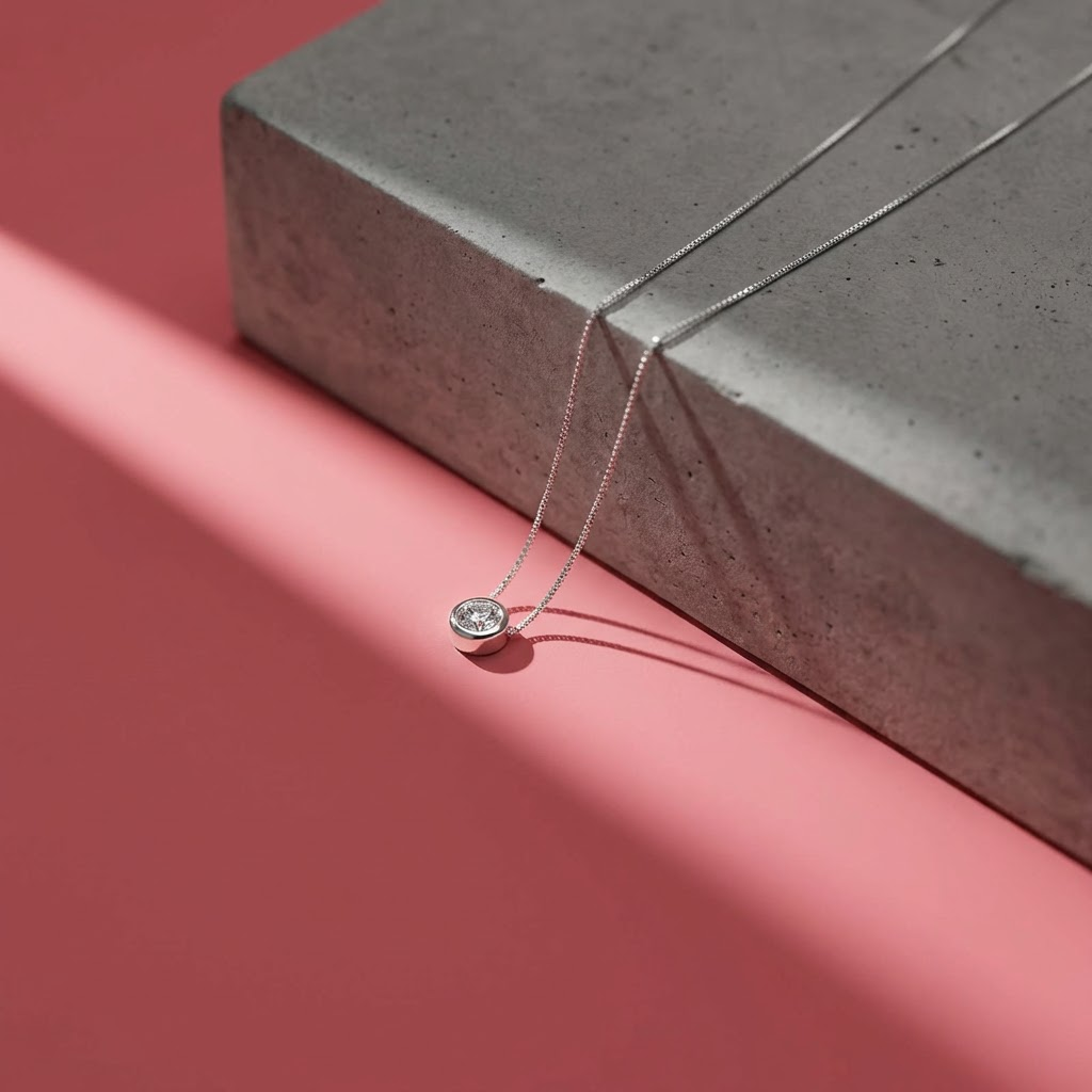 Cadena collar dije punto luz Zirconia 5mm - Plata 925