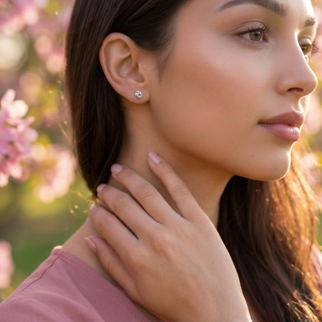 Caravanas Nudo Clásico 6 mm - Plata 925