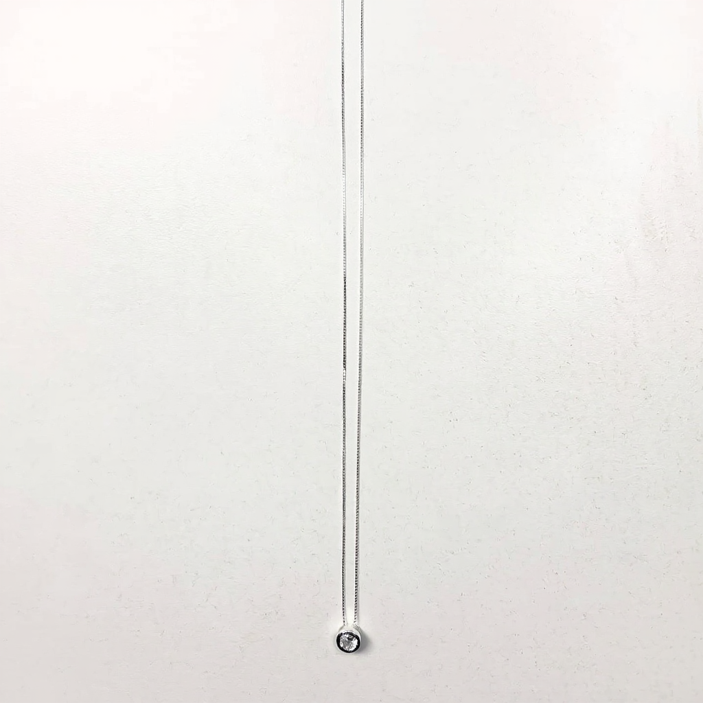 Cadena collar dije punto luz Zirconia de 8 mm - Plata 925