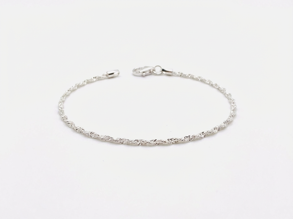 Pulsera Tourbillon Facetada 19cm - Plata 925