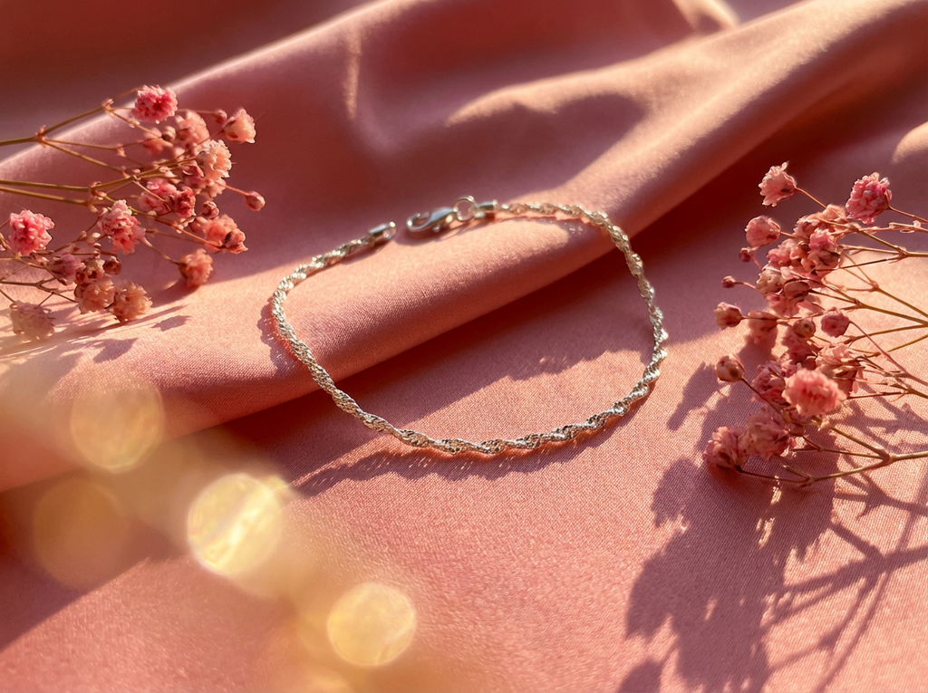 Pulsera Tourbillon Facetada 19cm - Plata 925