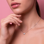 Cadena collar dije punto luz Zirconia de 8 mm - Plata 925