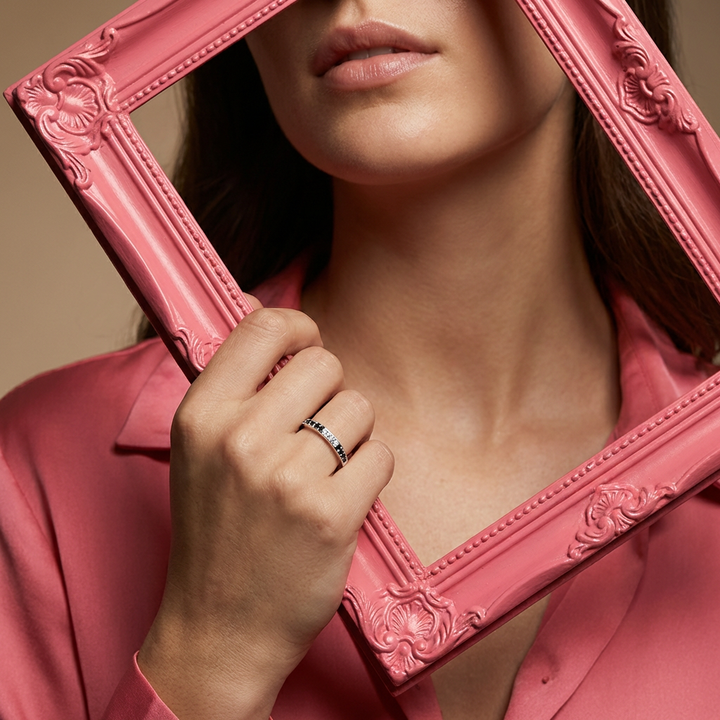 Anillo medio Sin Fin de Zirconias Combinadas - Plata 925