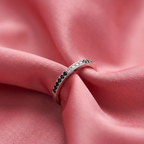 Anillo medio Sin Fin de Zirconias Combinadas - Plata 925