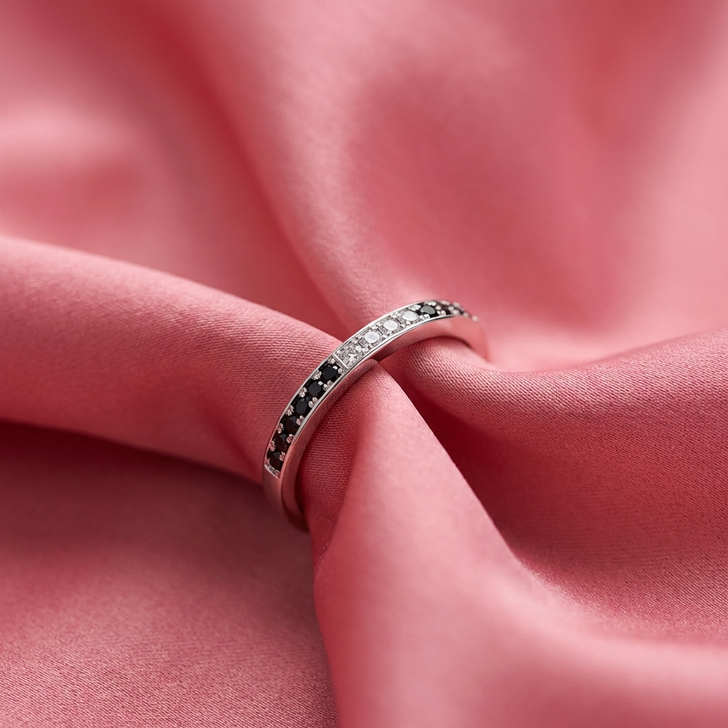 Anillo medio Sin Fin de Zirconias Combinadas - Plata 925