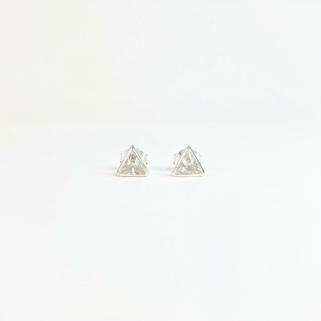 Caravanas Triángulo de Zirconia - Plata 925