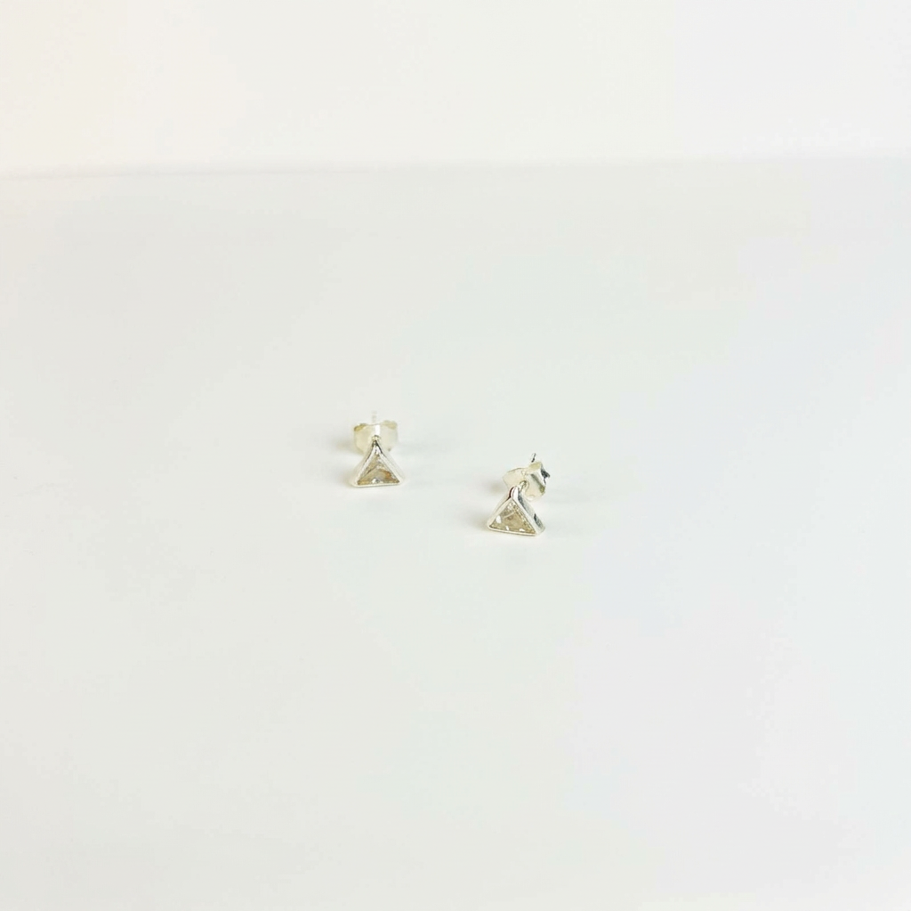 Caravanas Triángulo de Zirconia - Plata 925