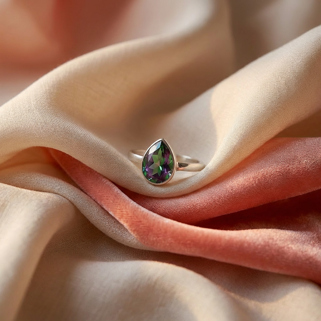 Anillo con Topacio Místico Natural Engarzado - Plata 925