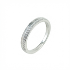 Anillo Medio Sin Fin de Zirconias con Detalles de Estilo - Plata 925