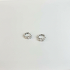 Caravanas Aro Triple Zirconia - Plata 925