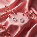 Caravanas Aro Triple Zirconia - Plata 925