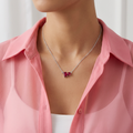 Collar Doble Rubí - Plata 925