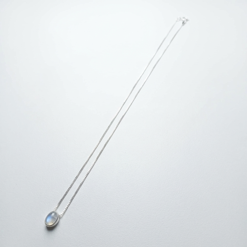 Collar Punto de Luz Piedra Luna - Plata 925