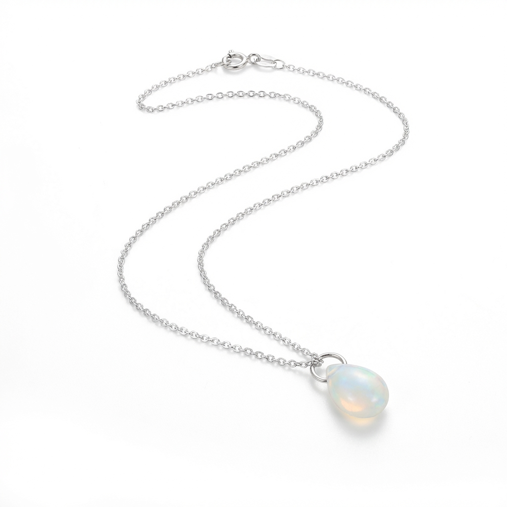 Collar Piedra Luna Gota - Plata 925