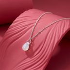 Collar Piedra Luna Gota - Plata 925