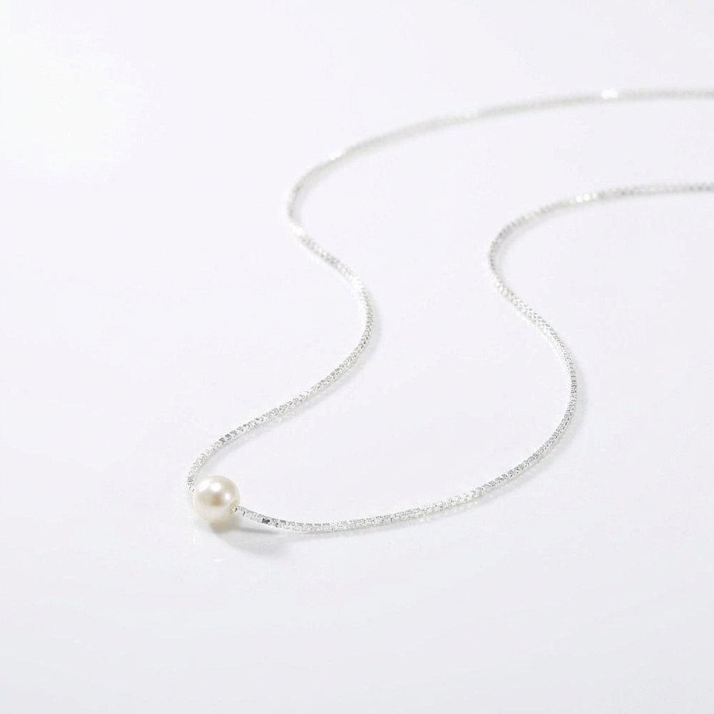 Conjunto cadena y Perla - Plata 925