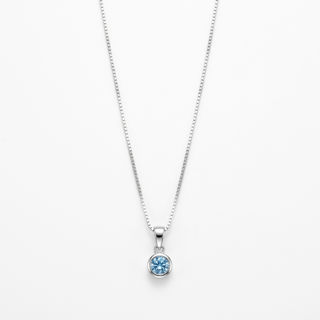 Collar Topacio Celeste Natural - Plata 925