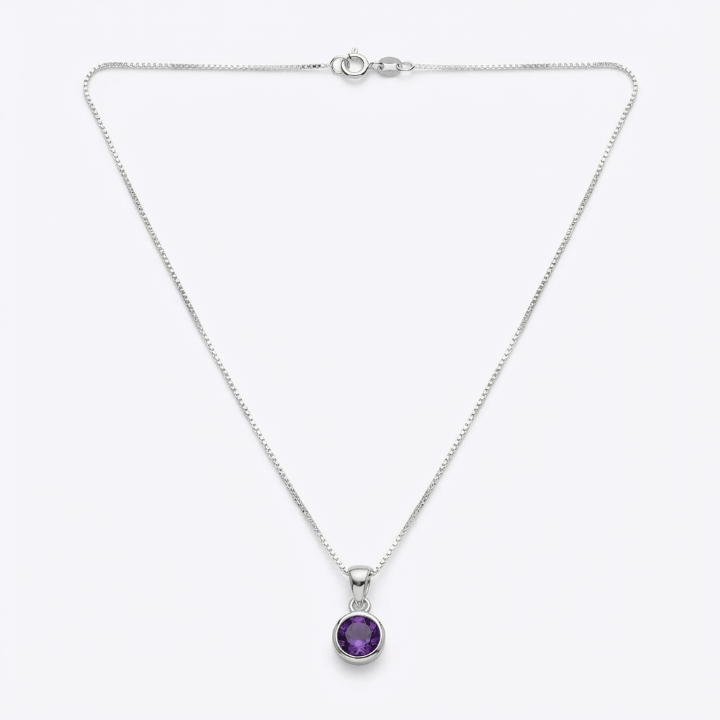 Collar Amatista Natural - Plata 925