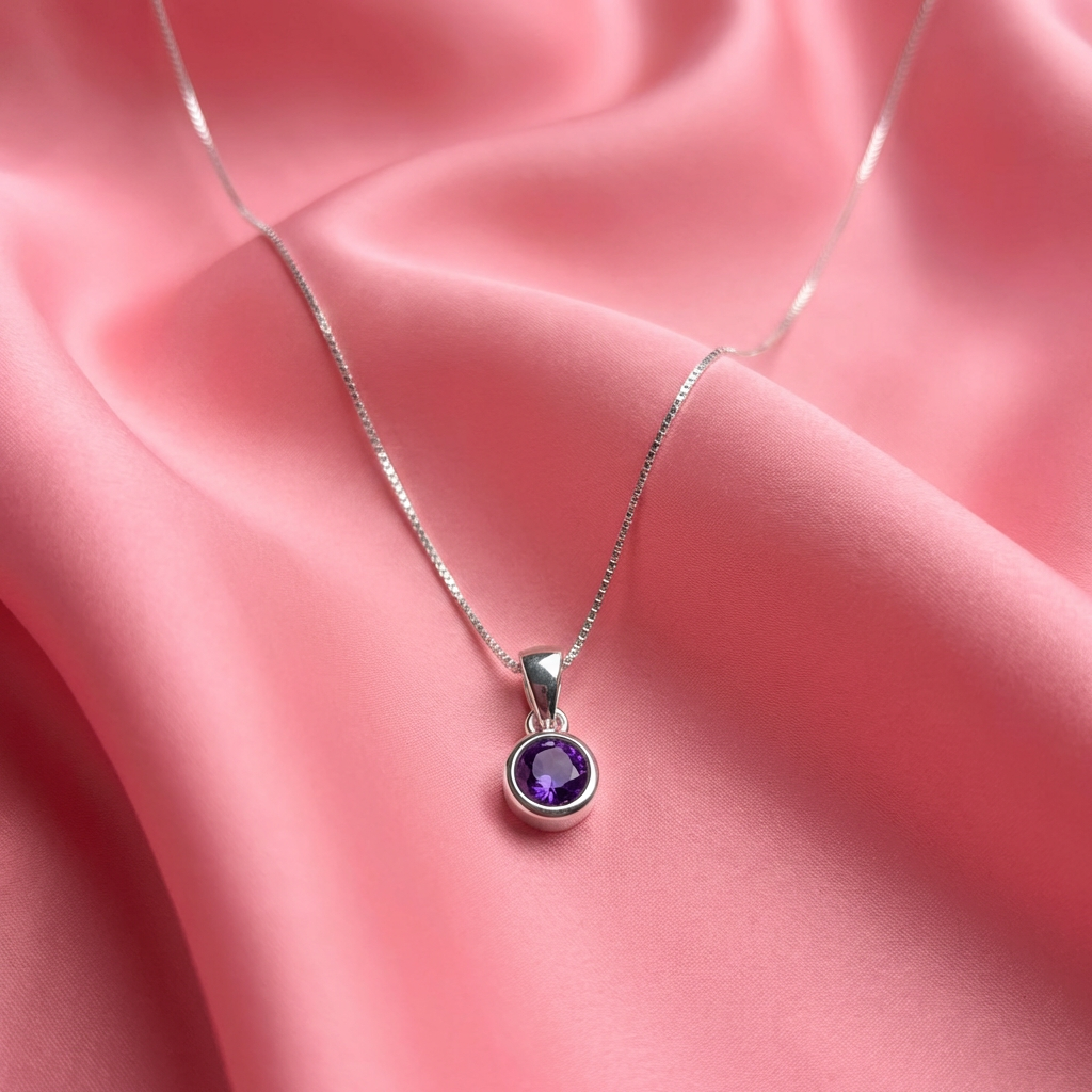 Collar Amatista Natural - Plata 925