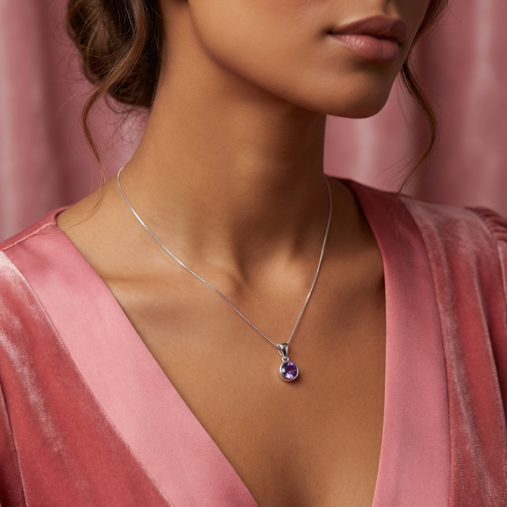 Collar Amatista Natural - Plata 925