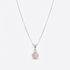 Collar Cuarzo Rosa Natural - Plata 925