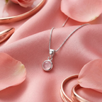 Collar Cuarzo Rosa Natural - Plata 925